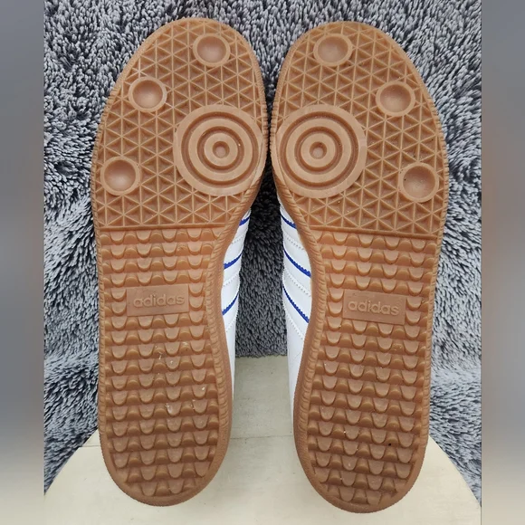 Adidas Samba Flat White Lucid Blue Shoes Men's Size 9.5 - Picture 8 of 9